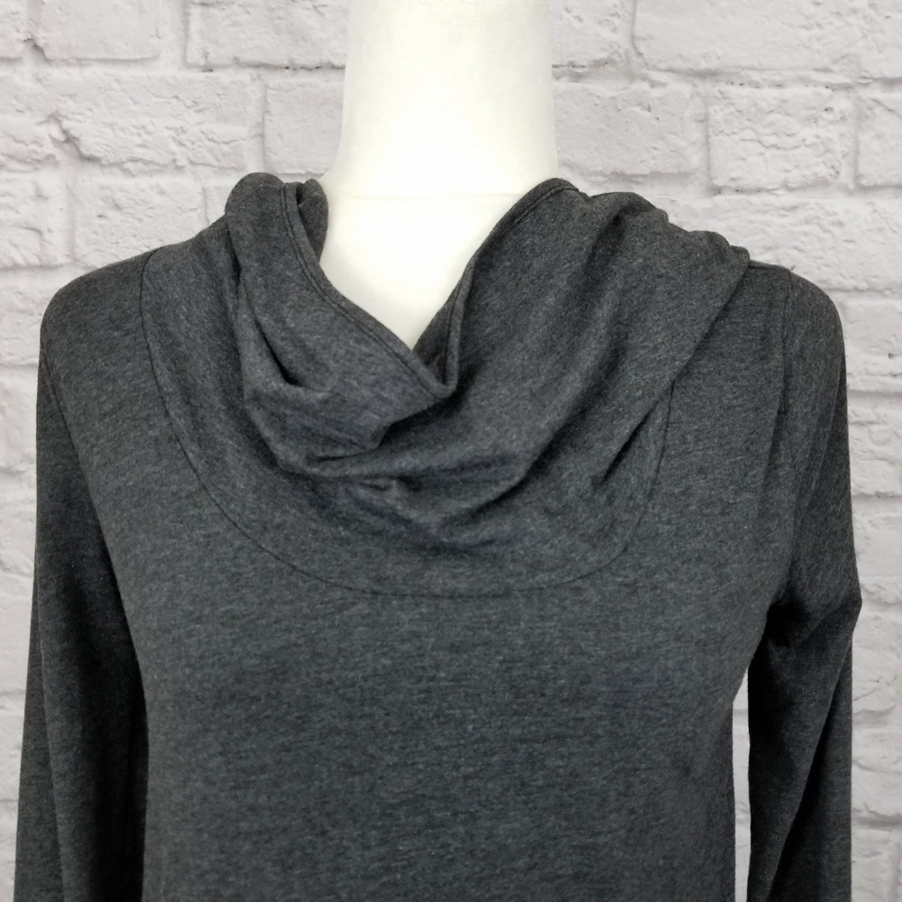 Soulcycle dark gray copper letter cowl neck lightweight hoodie womens size Small - Picture 6 of 9